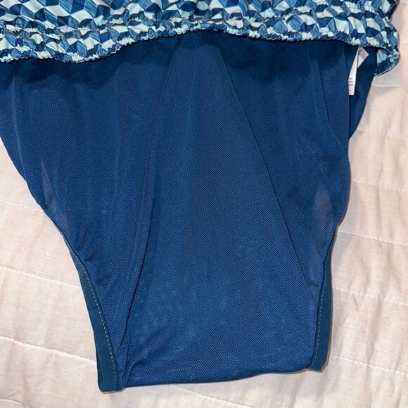 Ike Behar S Blue Light Blue Dice Geometrical Swim Trunks Board Shorts - Picture 8 of 13